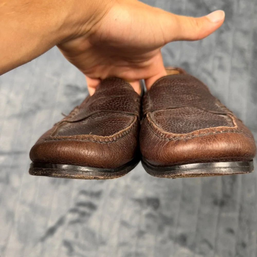Cole Haan Pinch Grand OS Penny Loafers Mens 9 Brown Pebbled Leather 13487